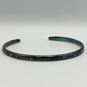 Sterling Silver 925 Mother Hold Their Children’s Heart Quote Cuff Bracelet